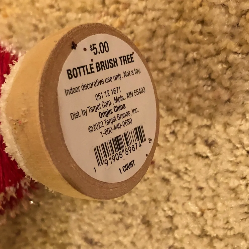 Target Red and White Holiday Bottle Brush Tree
